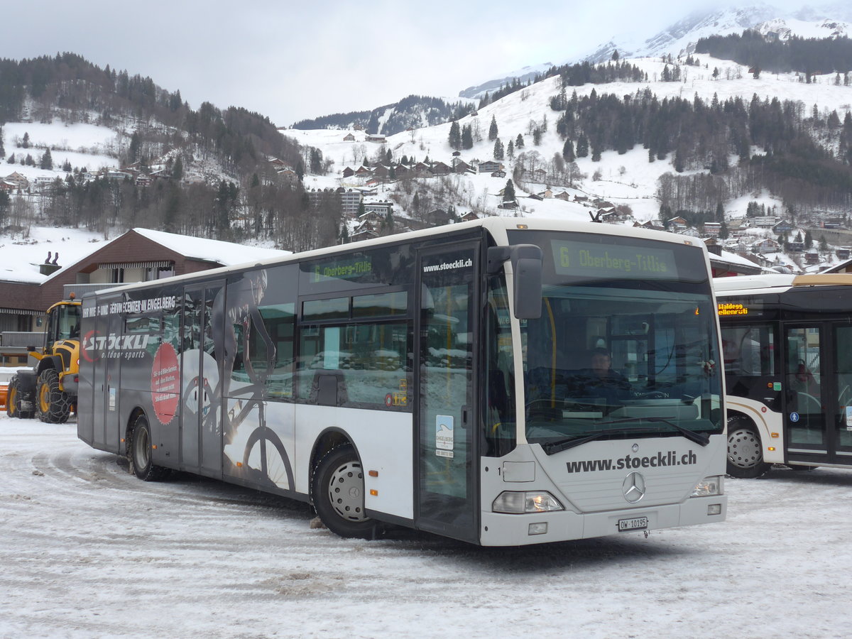 (187'626) - EAB Engelberg - Nr. 1/OW 10'195 - Mercedes (ex TC La Chaux-de-Fonds Nr. 214) am 2. Januar 2018 in Engelberg, Titlisbahnen