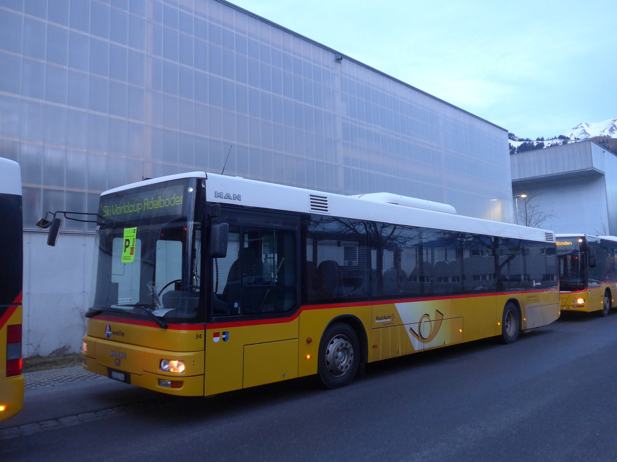 (187'683) - Wyss, Boningen - Nr. 34/SO 121'746 - MAN am 7. Januar 2018 beim Bahnhof Frutigen