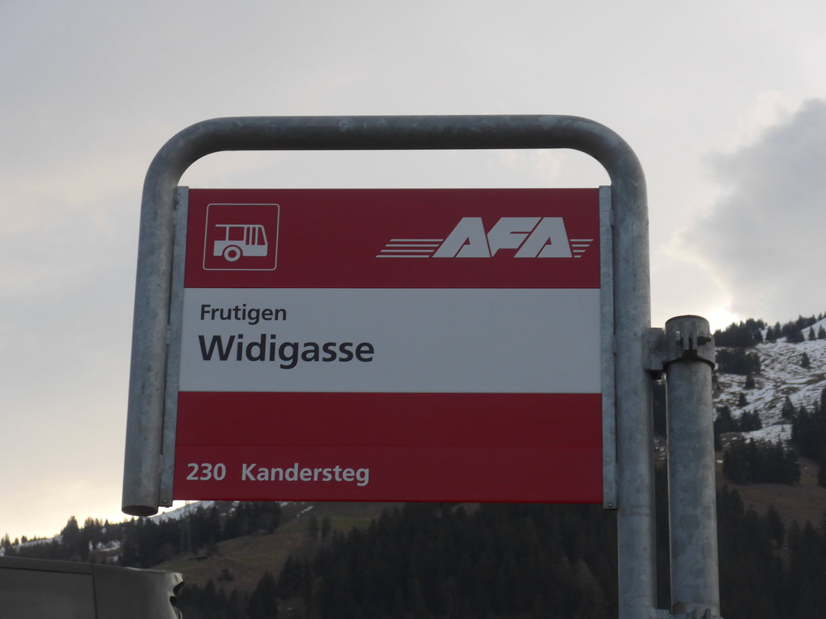 (187'693) - AFA-Haltestelle - Frutigen, Widigasse - am 7. Januar 2018