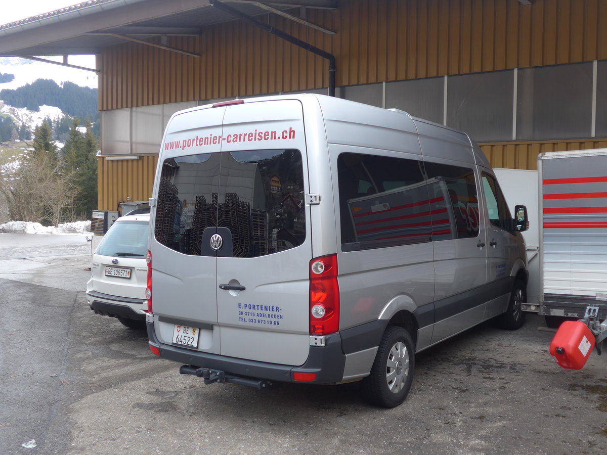 (187'756) - Portenier, Adelboden - BE 64'522 - VW am 7. Januar 2018 in Adelboden, Garage