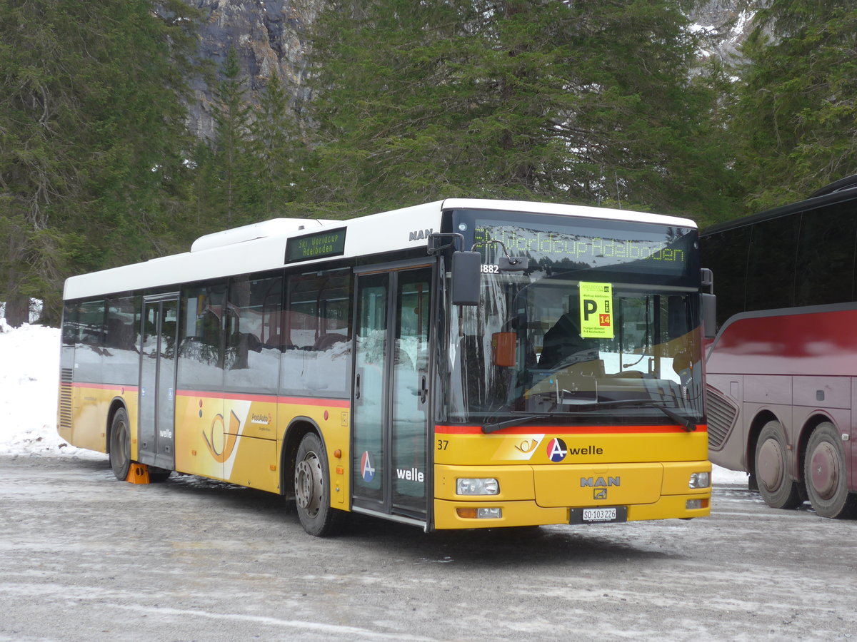 (187'773) - Wyss, Boningen - Nr. 37/SO 103'226 - MAN am 7. Januar 2018 in Adelboden, Unter dem Birg