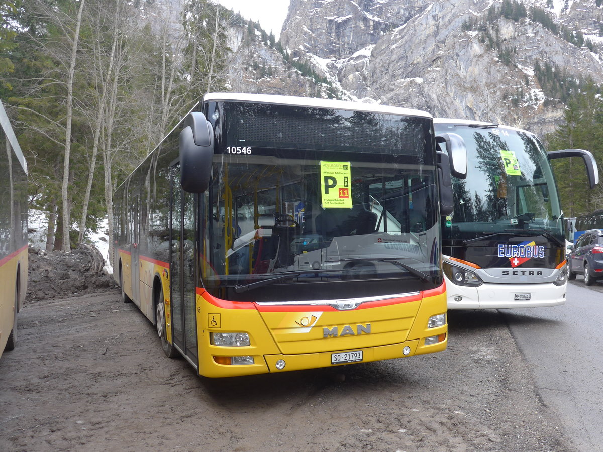 (187'808) - Wyss, Boningen - Nr. 65/SO 21'793 - MAN am 7. Januar 2018 in Adelboden, Unter dem Birg