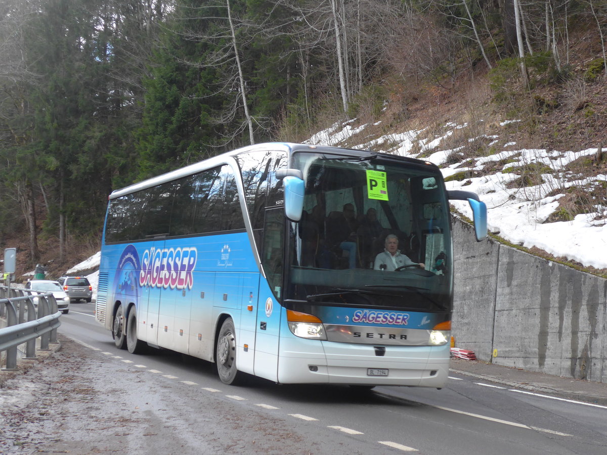 (187'865) - Sgesser, Wintersingen - Nr. 3/BL 7194 - Setra am 7. Januar 2018 in Achseten, Schmitten