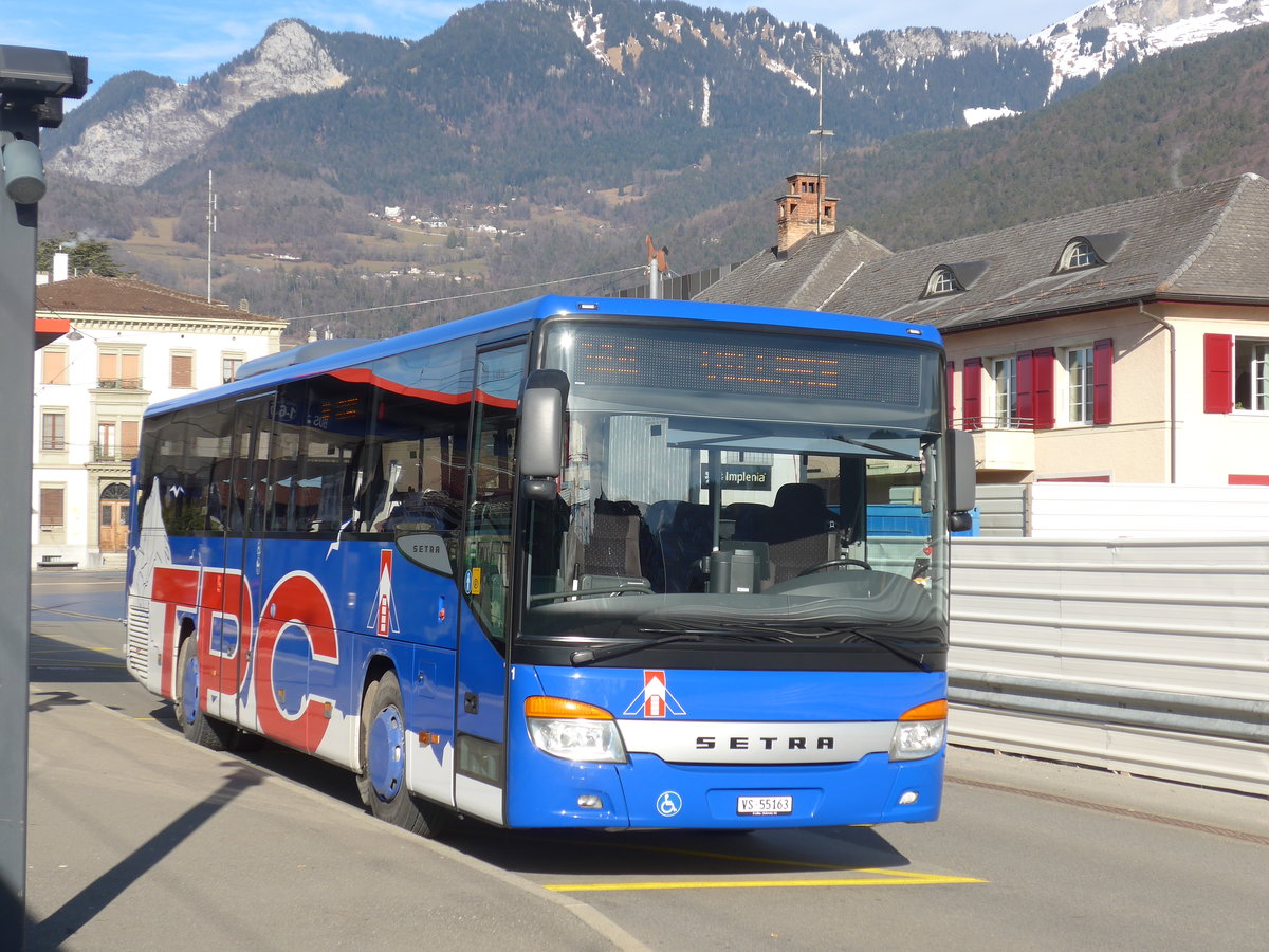 (187'938) - TPC Aigle - Nr. 1/VS 55'163 - Setra am 14. Januar 2018 beim Bahnhof Aigle