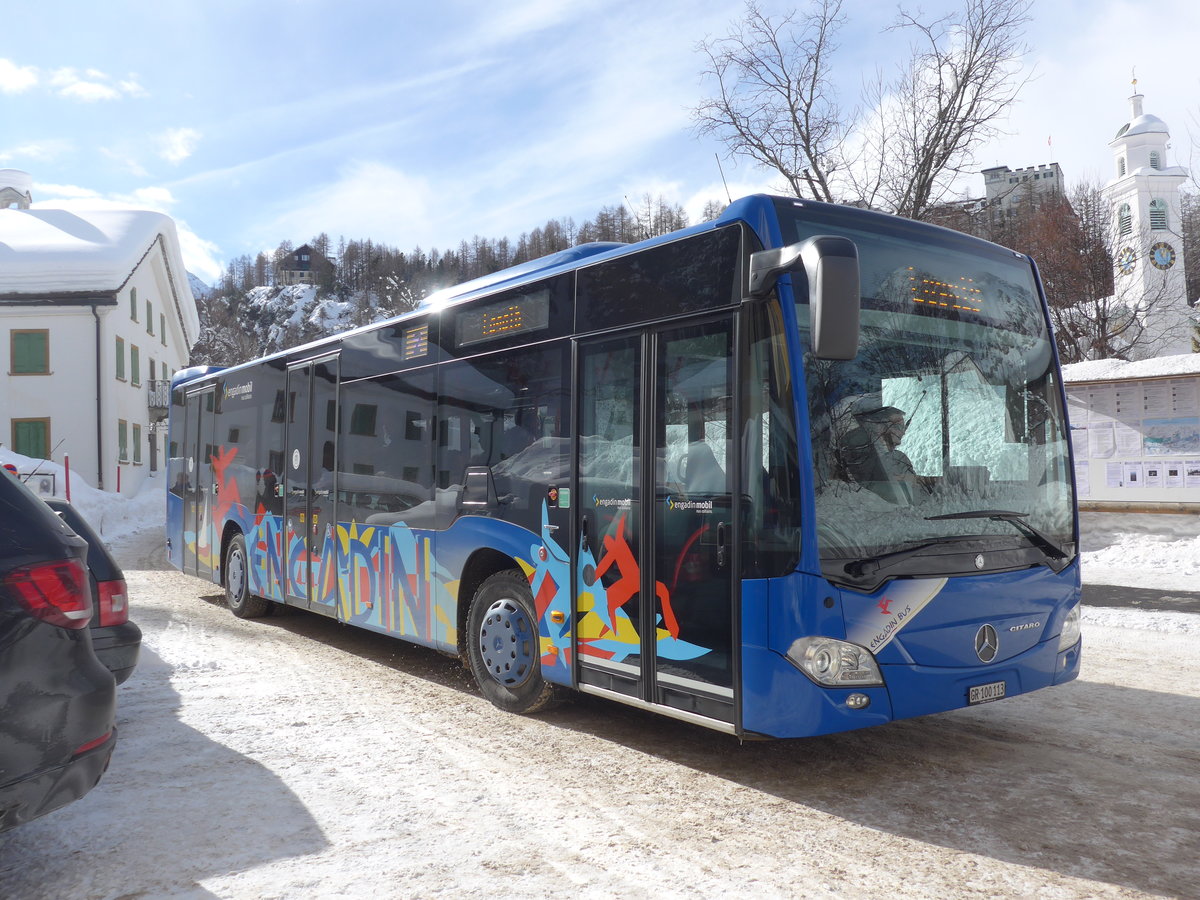 (188'141) - SBC Chur - Nr. 113/GR 100'113 - Mercedes am 3. Februar 2018 in Sils-Maria, Via da Marias