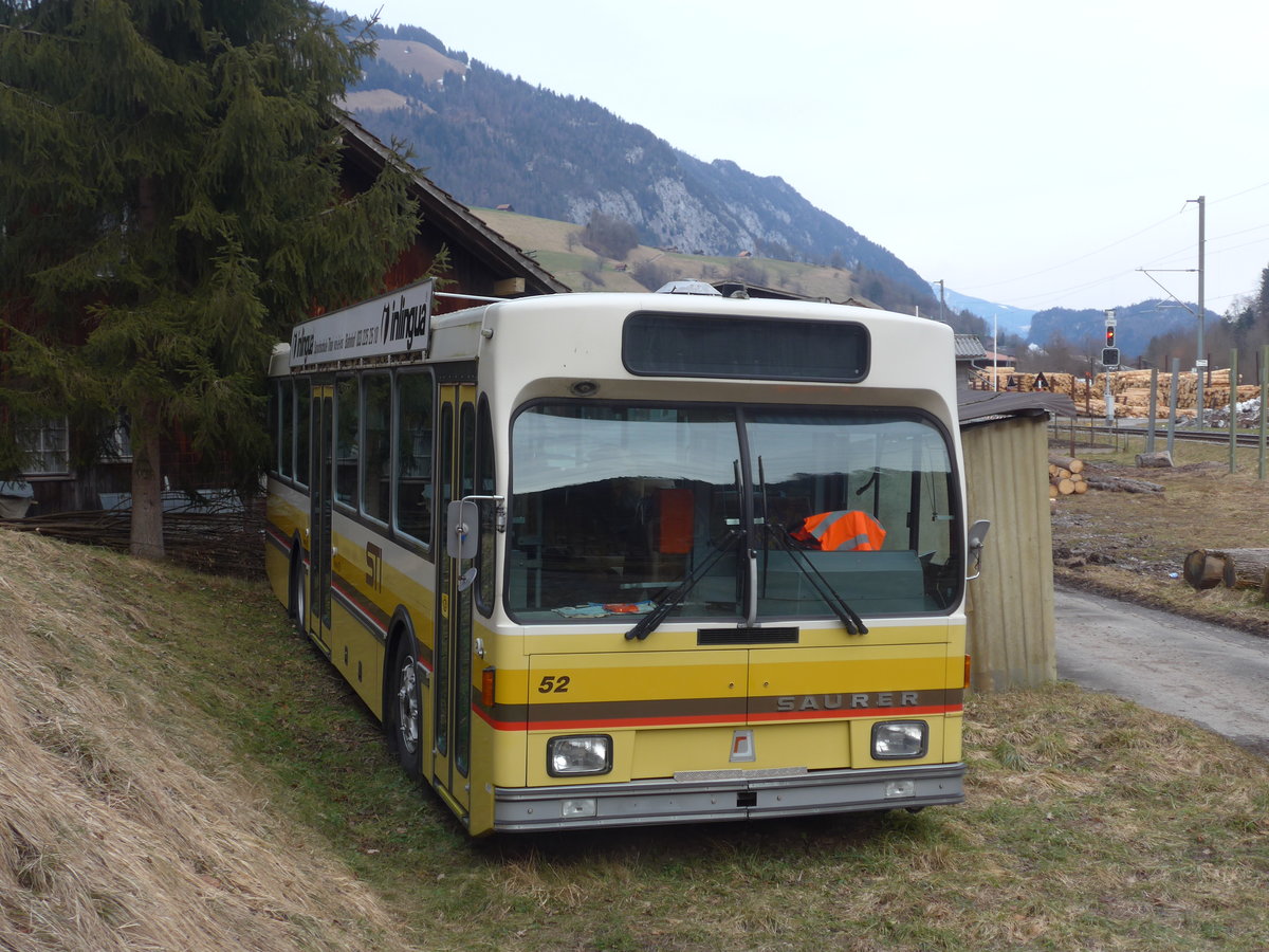 (188'211) - STI Thun - Nr. 52 - Saurer/R&J am 4. Februar 2018 in Erlenbach, Weier