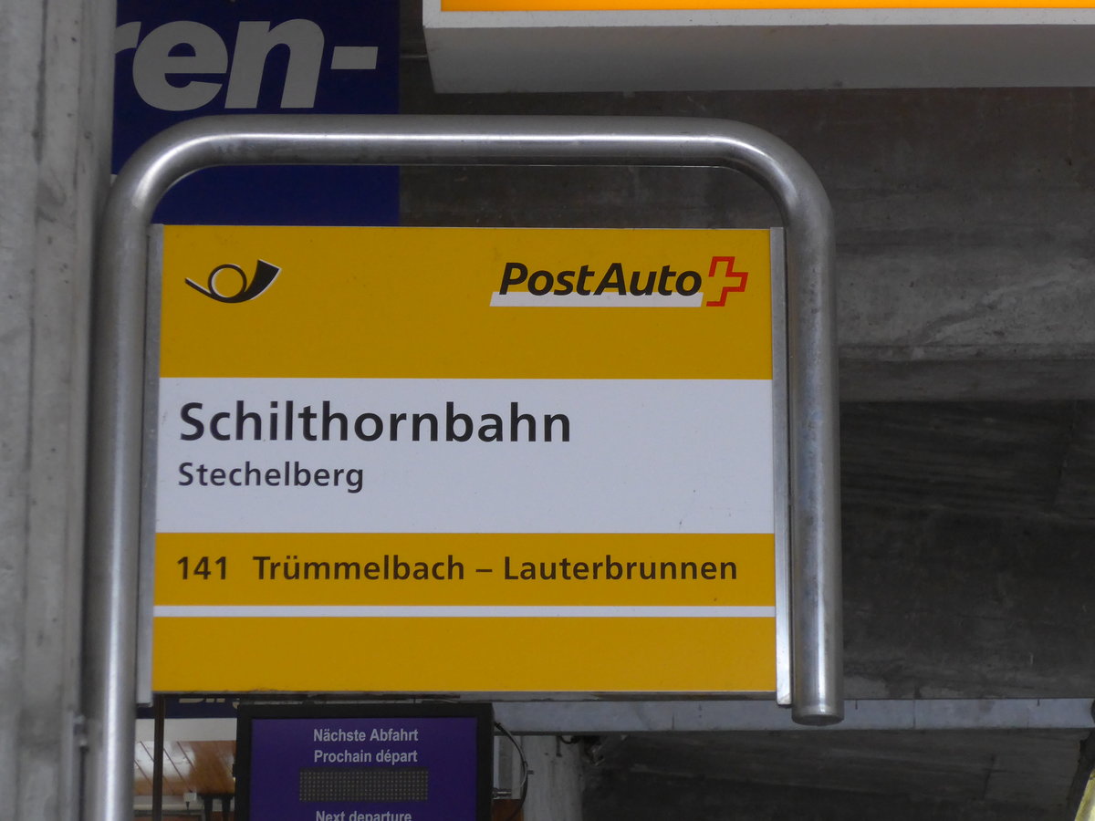 (188'275) - PostAuto-Haltestelle - Stechelberg, Schilthornbahn - am 5. Februar 2018