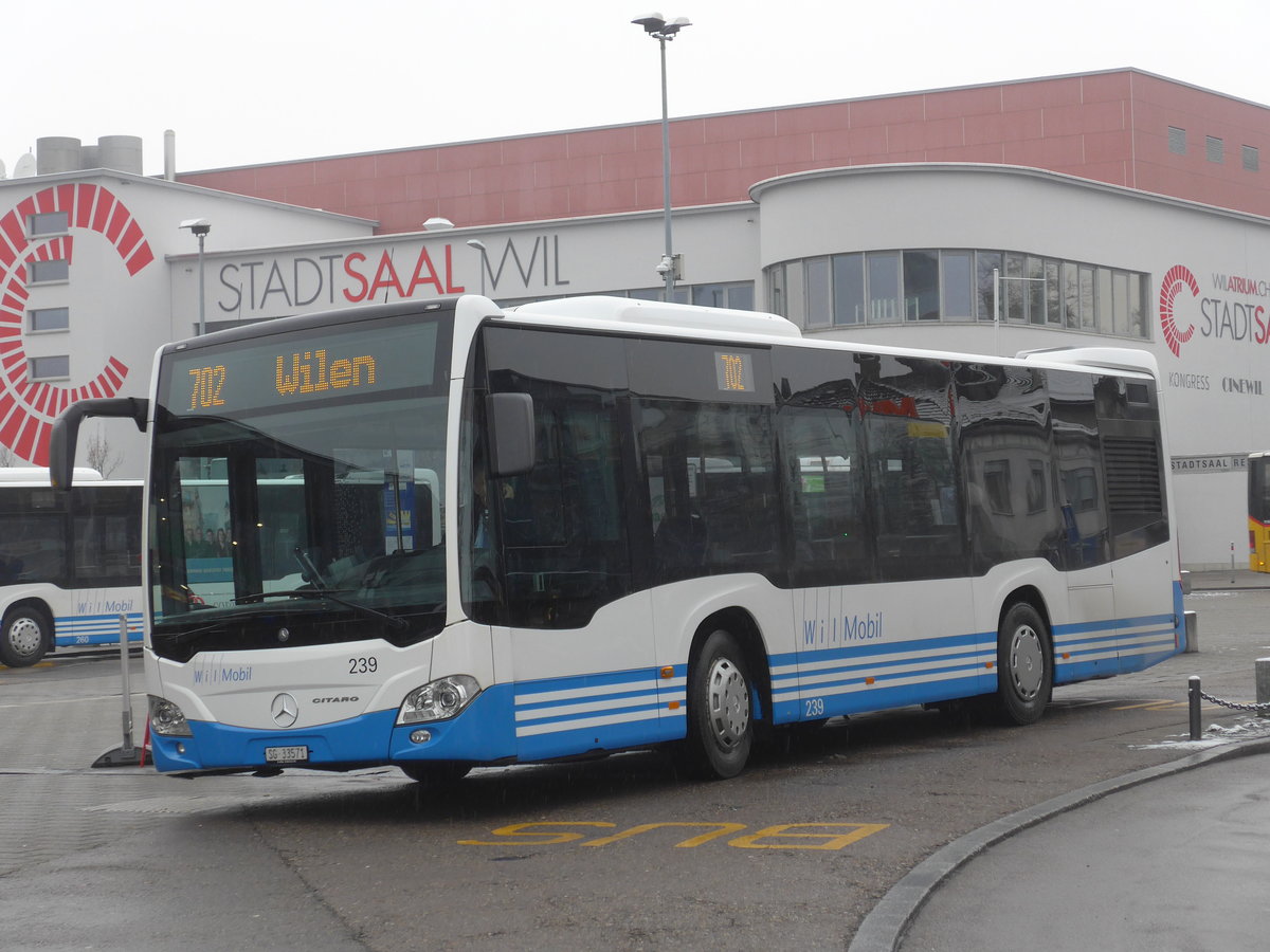 (188'289) - WilMobil, Wil - Nr. 239/SG 33'571 - Mercedes am 8. Februar 2018 beim Bahnhof Wil