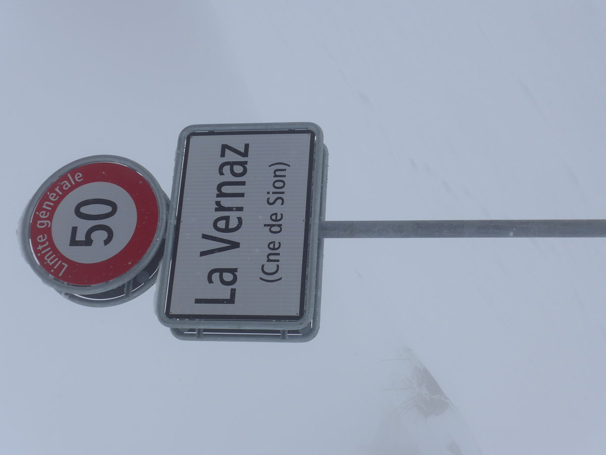 (188'410) - Ortstafel von La Vernaz am 11. Februar 2018