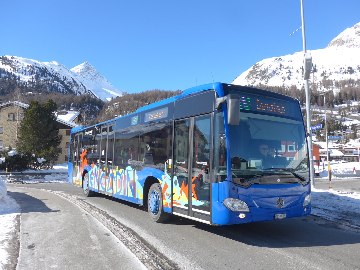 (188'533) - SBC Chur - Nr. 109/GR 100'109 - Mercedes am 13. Februar 2018 in Silvaplana, Kreisel Mitte