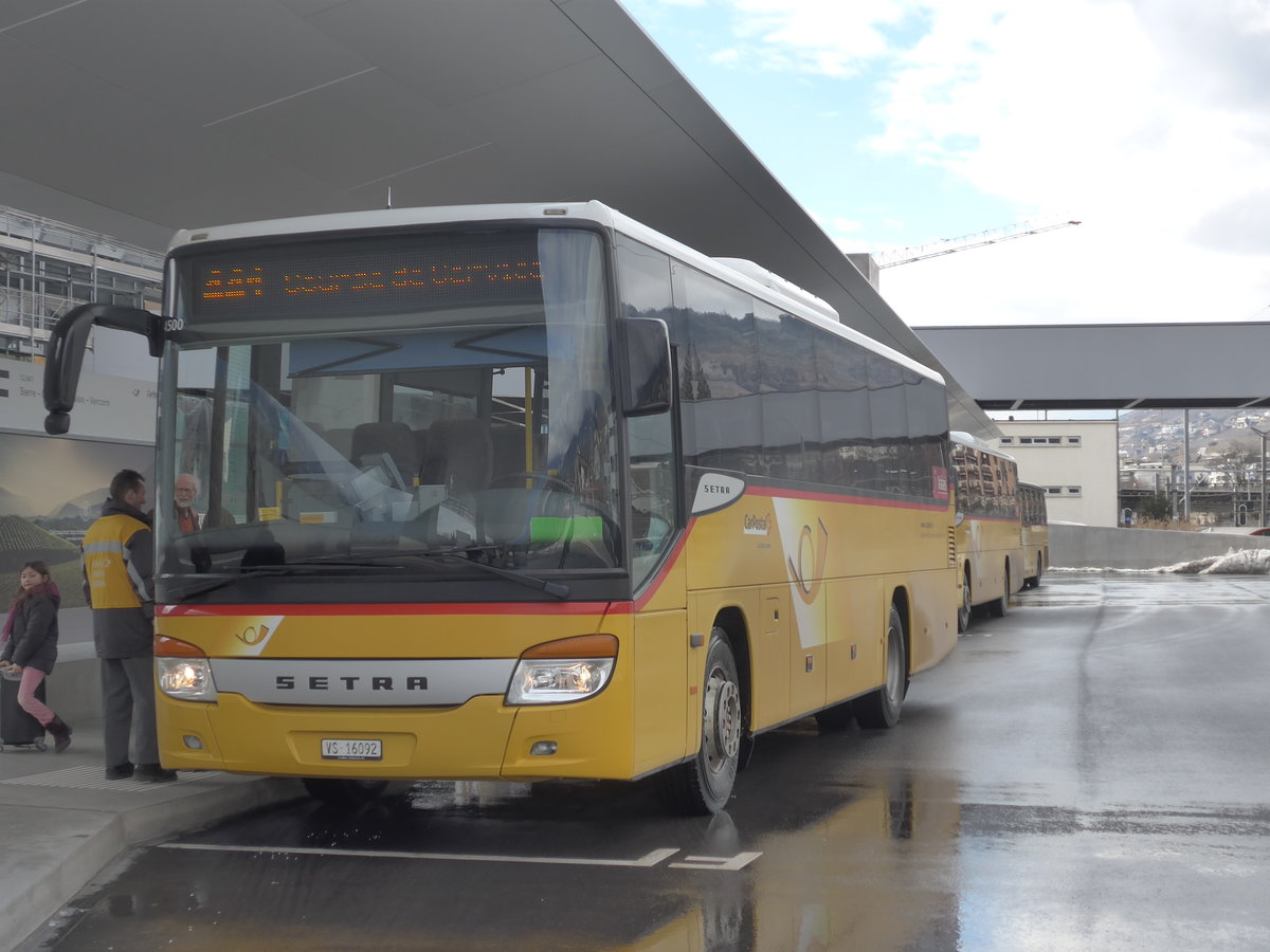 (188'890) - TSAR, Sierre - VS 16'092 - Setra (ex Pfammatter, Sierre) am 18. Februar 2018 in Sierre, Busbahnhof