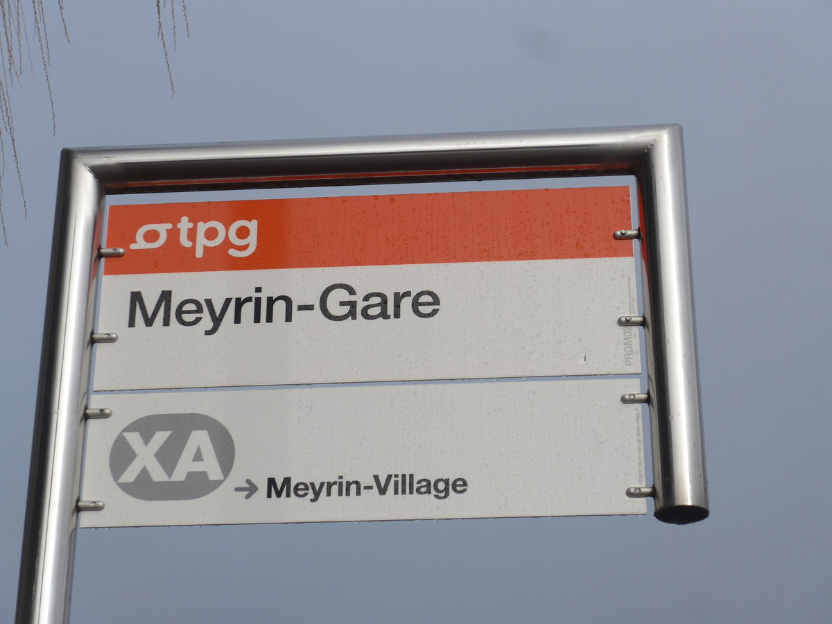 (189'133) - TPG-Haltestelle - Meyrin, Gare - am 12. Mrz 2018