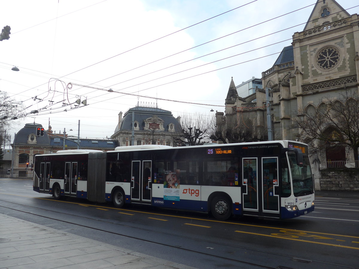 (189'175) - TPG Genve - Nr. 1173/GE 960'923 - Mercedes am 12. Mrz 2018 in Genve, Place des Vingt-Deux-Cantons