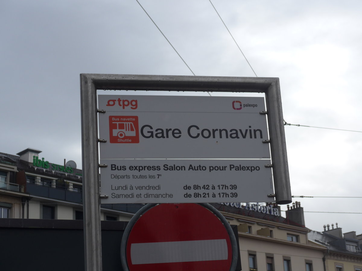 (189'200) - TPG-Haltestelle - Genve, Gare Cornavin - am 12. Mrz 2018