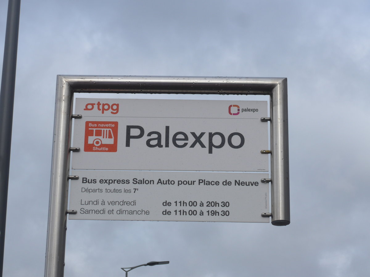 (189'209) - TPG-Haltestelle - Genve, Palexpo - am 12. Mrz 2018