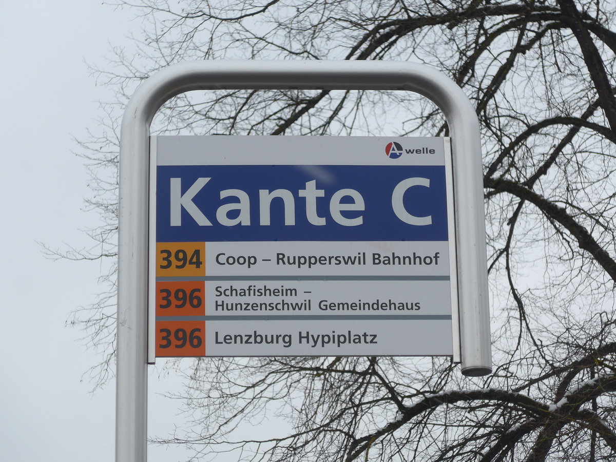 (189'532) - A-welle-Haltestelle - Lenzburg, Bahnhof - am 19. Mrz 2018
