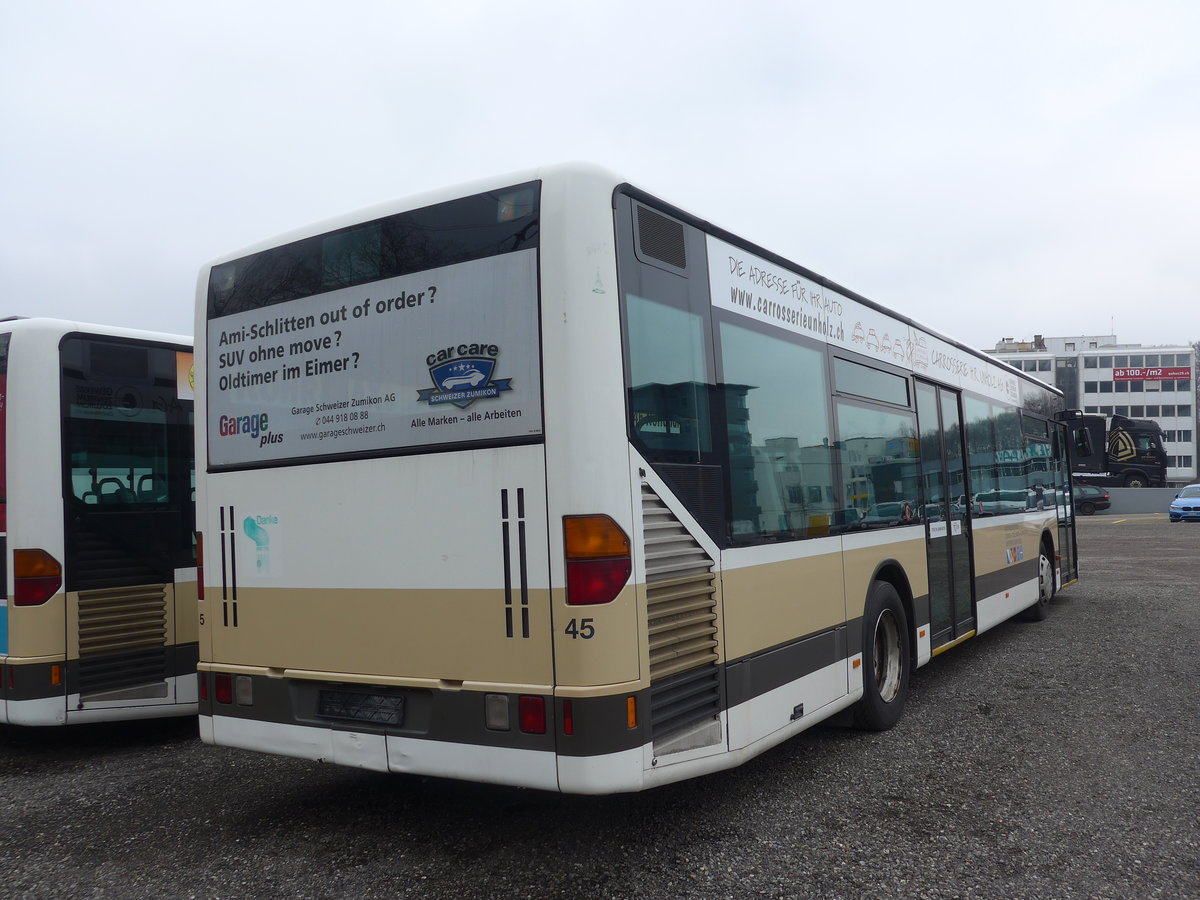 (189'584) - AZZK Zollikon - Nr. 45 - Mercedes am 19. Mrz 2018 in Kloten, EvoBus