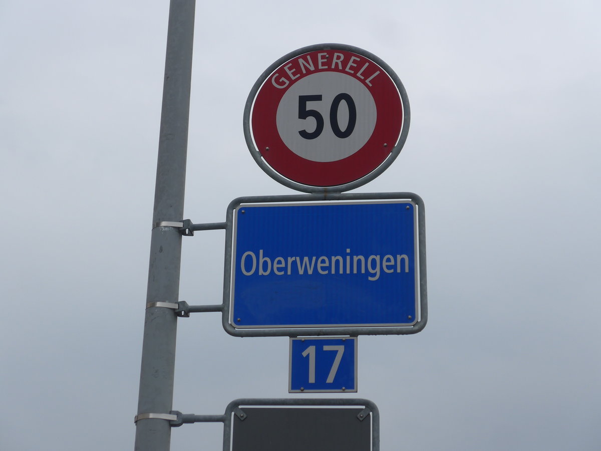(189'684) - Ortstafel von Oberweningen am 26. Mrz 2018