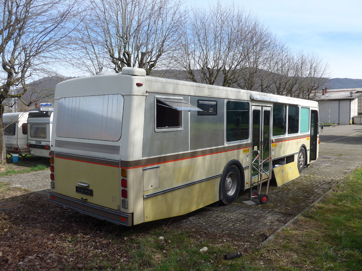 (189'946) - ??? - Saurer/R&J (ex STI Thun Nr. 57) am 2. April 2018 in Delmont, Von Roll