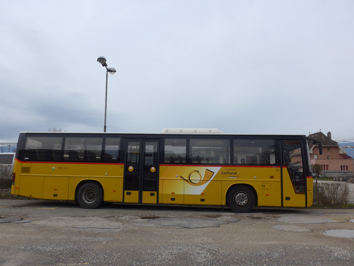 (189'957) - CarPostal Ouest - Volvo (ex SAPJV, L'Isle Nr. 59; ex CarPostal Ouest) am 2. April 2018 in Yverdon, Garage