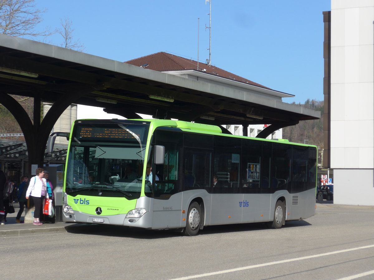 (190'087) - Busland, Burgdorf - Nr. 105/BE 737'105 - Mercedes am 7. April 2018 beim Bahnhof Burgdorf