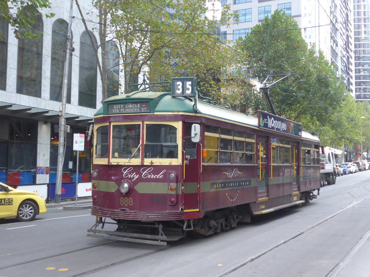 (190'184) - PTV-Tram - Nr. 888 - am 17. April 2018 in Melbourne