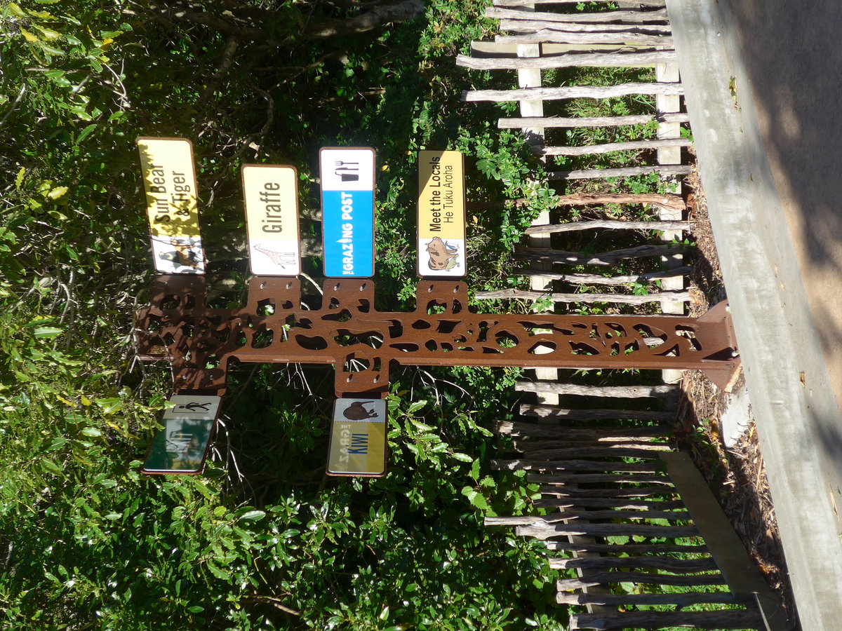 (191'447) - Wegweiser am 26. April 2018 in Wellington, ZOO
