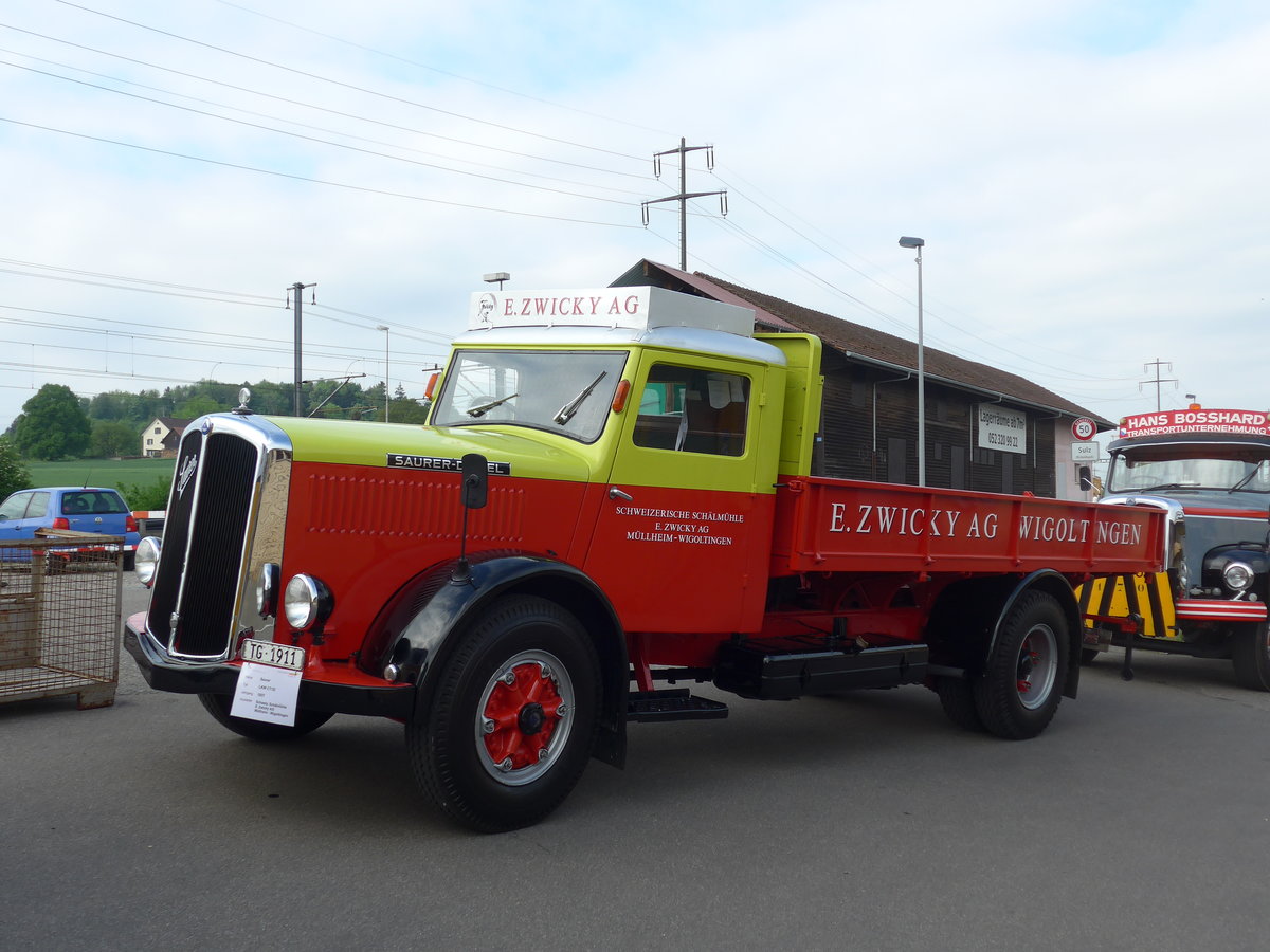 (192'324) - Zwicky, Mllheim - TG 1911 - Saurer am 5. Mai 2018 in Attikon, Wegmller