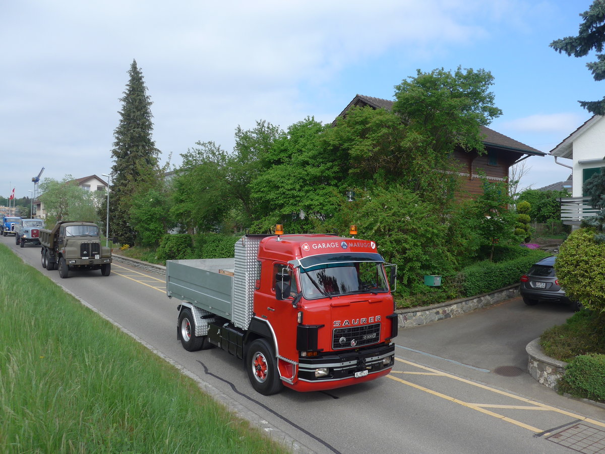 (192'454) - Marugg, Gelterkinden - BL 9074 U - Saurer am 5. Mai 2018 in Attikon, Bahnstrasse