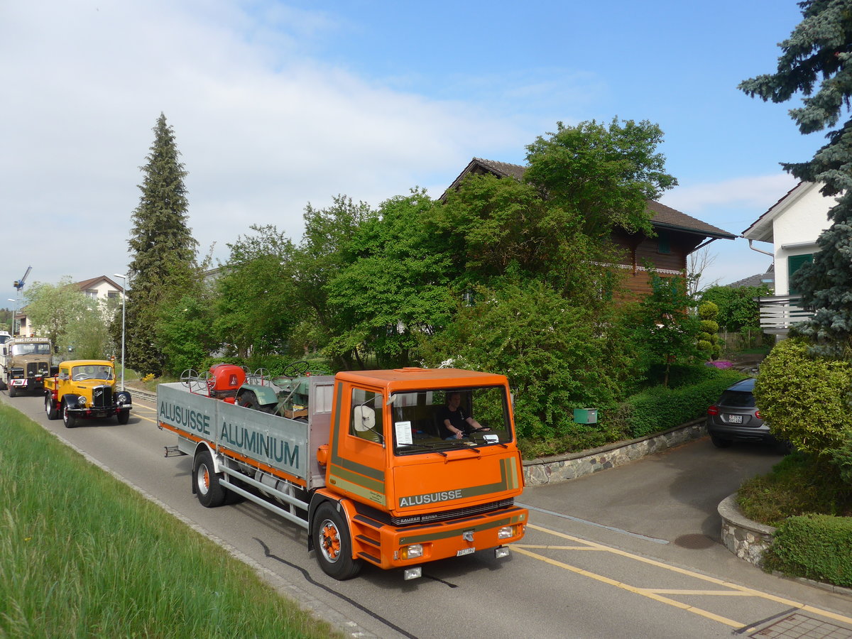 (192'481) - Gehrig, Rudolfstetten - AG 9239 U - Saurer am 5. Mai 2018 in Attikon, Bahnstrasse