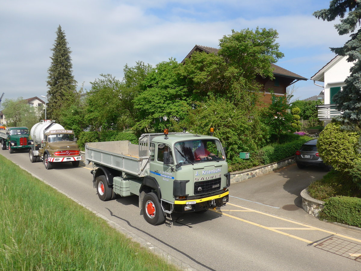 (192'529) - Krienbhl, Sattel - SZ 5314 - Saurer am 5. Mai 2018 in Attikon, Bahnstrasse