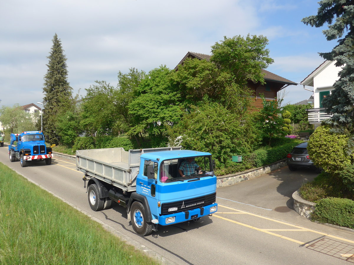 (192'551) - Bhlmann, Riggisberg - BE 671'494 - Magirus-Deutz am 5. Mai 2018 in Attikon, Bahnstrasse