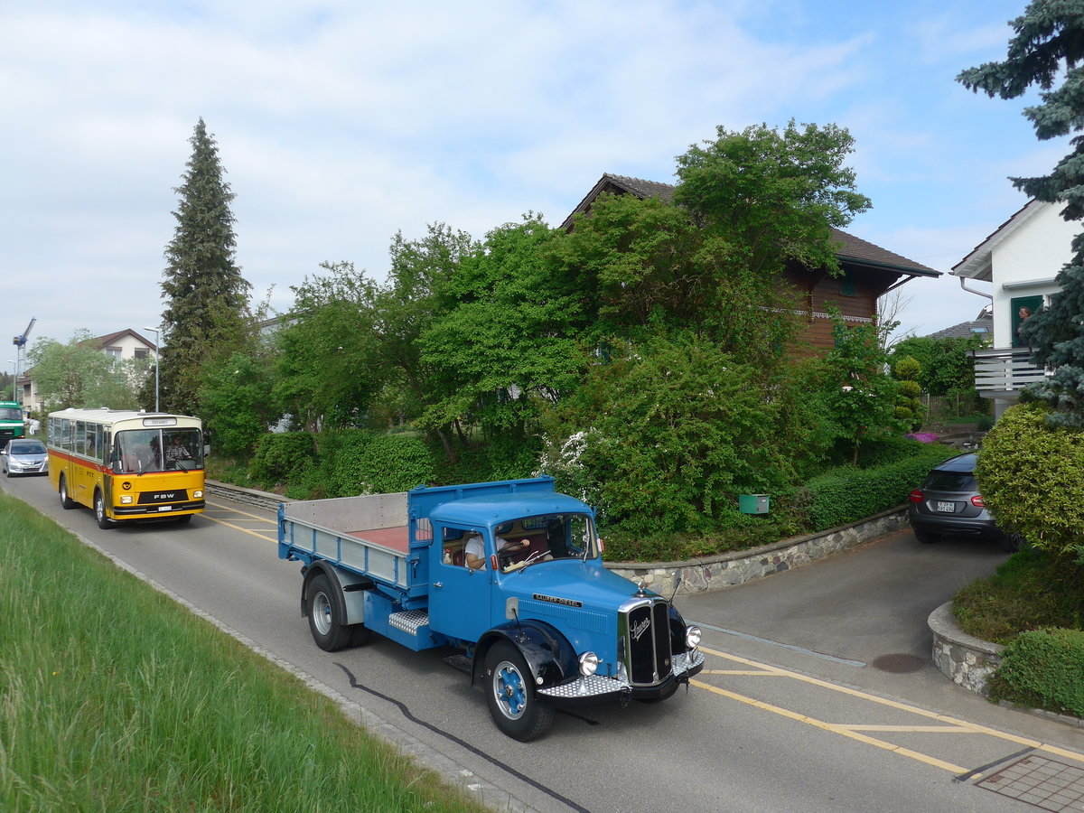 (192'565) - Saurer - TG 63'951 - am 5. Mai 2018 in Attikon, Bahnstrasse
