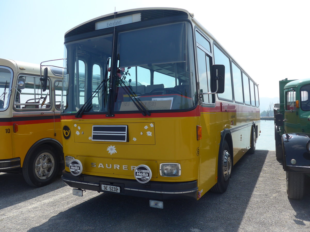 (192'618) - Fssler, Unteriberg - Nr. 6/SZ 5232 - Saurer/R&J (ex Schrch, Gutenburg Nr. 6; ex P 24'358) am 5. Mai 2018 in Arbon, Arbon Classics