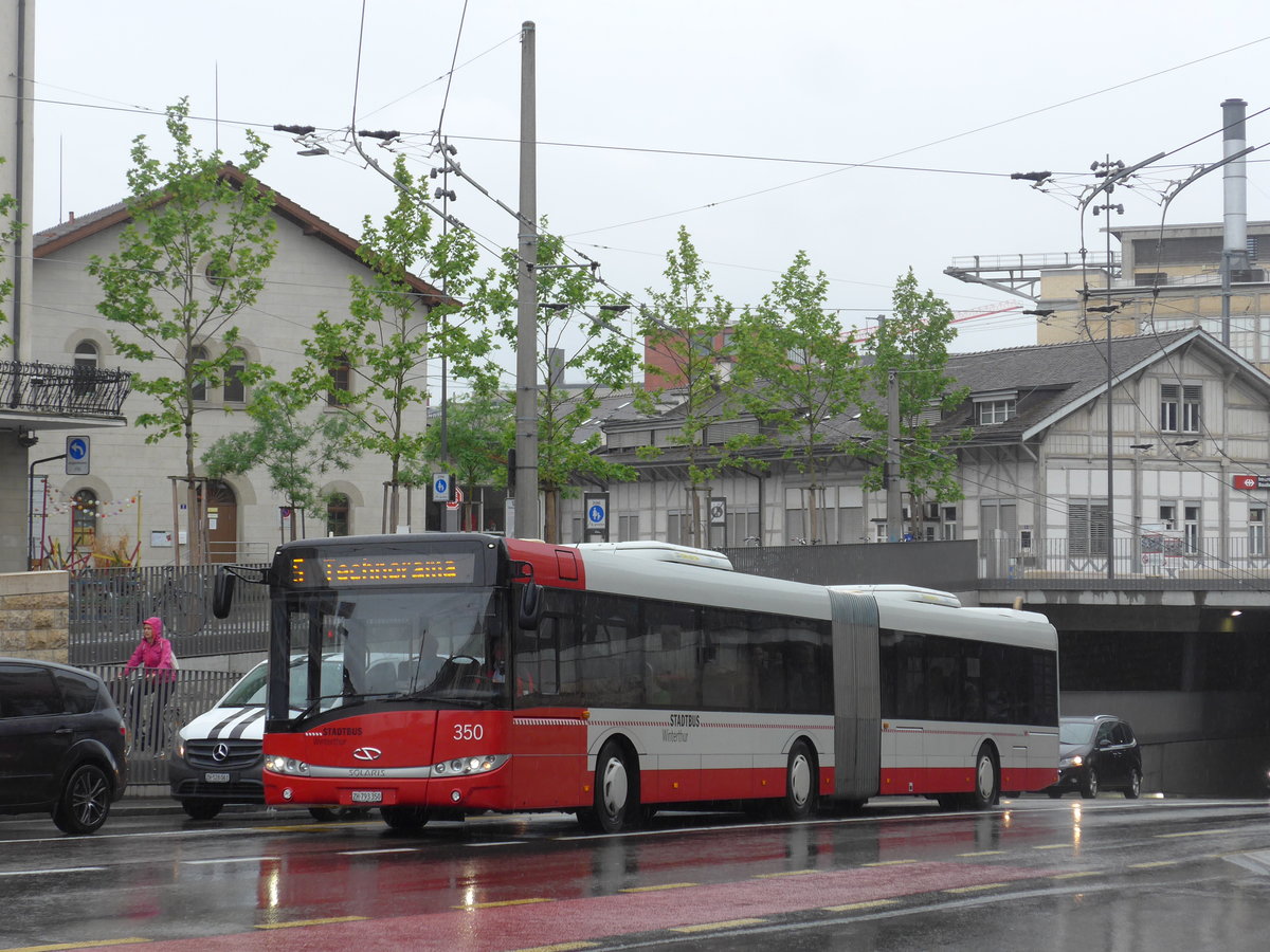 (192'941) - SW Winterthur - Nr. 350/ZH 793'350 - Solaris am 10. Mai 2018 beim Hauptbahnhof Winterthur