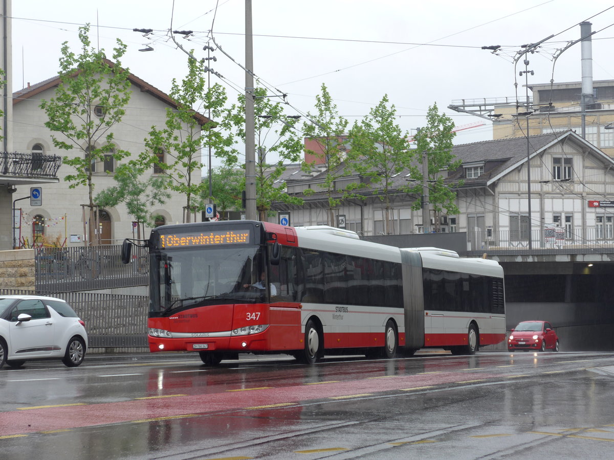 (192'946) - SW Winterthur - Nr. 347/ZH 766'347 - Solaris am 10. Mai 2018 beim Hauptbahnhof Winterthur