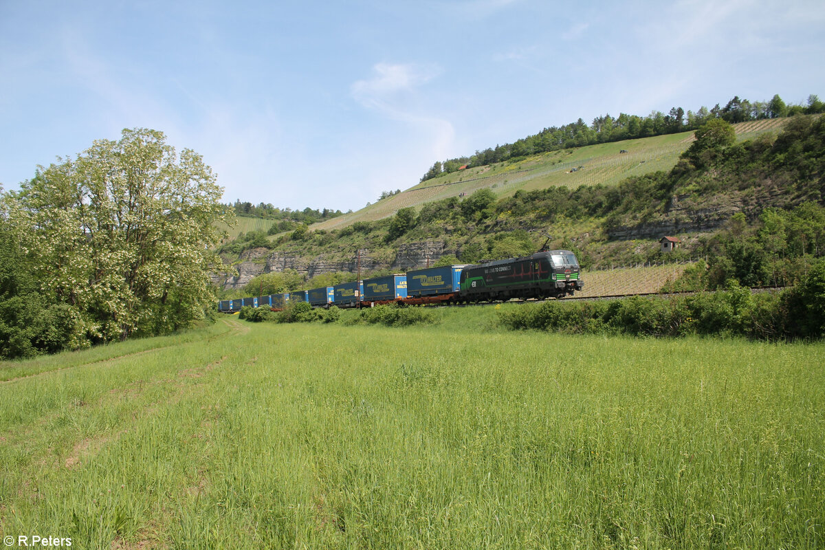 193 277-1  We Love to Connect  mit einem LKW-Walter Zug Wanne-Eikel - Verona bei Himmelstadt. 11.05.24