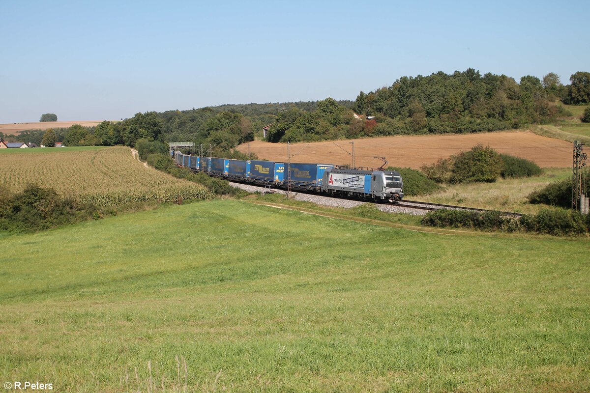 193 993 Lok Sucht Typen mit einem LKW-Walter bei Edlhausen in Richtung regensburg. 25.09.21