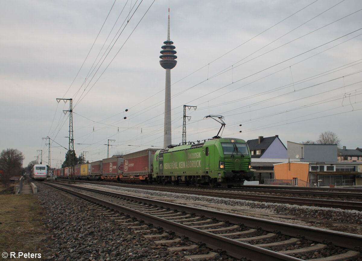 193 996-6  Ökologik Keine Füße, kein Abdruck  mit Wechselpritschenzug in Nürnberg Hohe Marter. 03.01.24