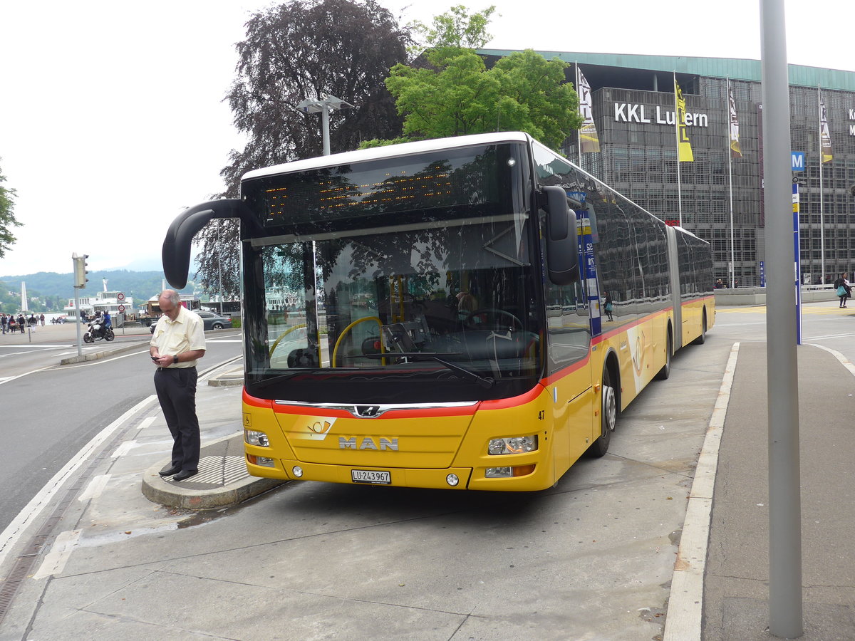 (193'265) - SB Trans, Sursee - Nr. 47/LU 243'967 - MAN am 20. Mai 2018 beim Bahnhof Luzern