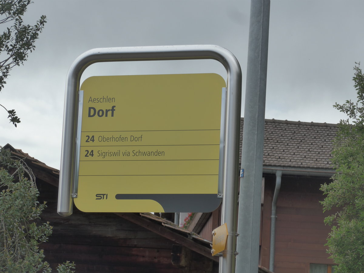 (193'577) - STI-Haltestelle - Aeschlen, Dorf - am 27. Mai 2018