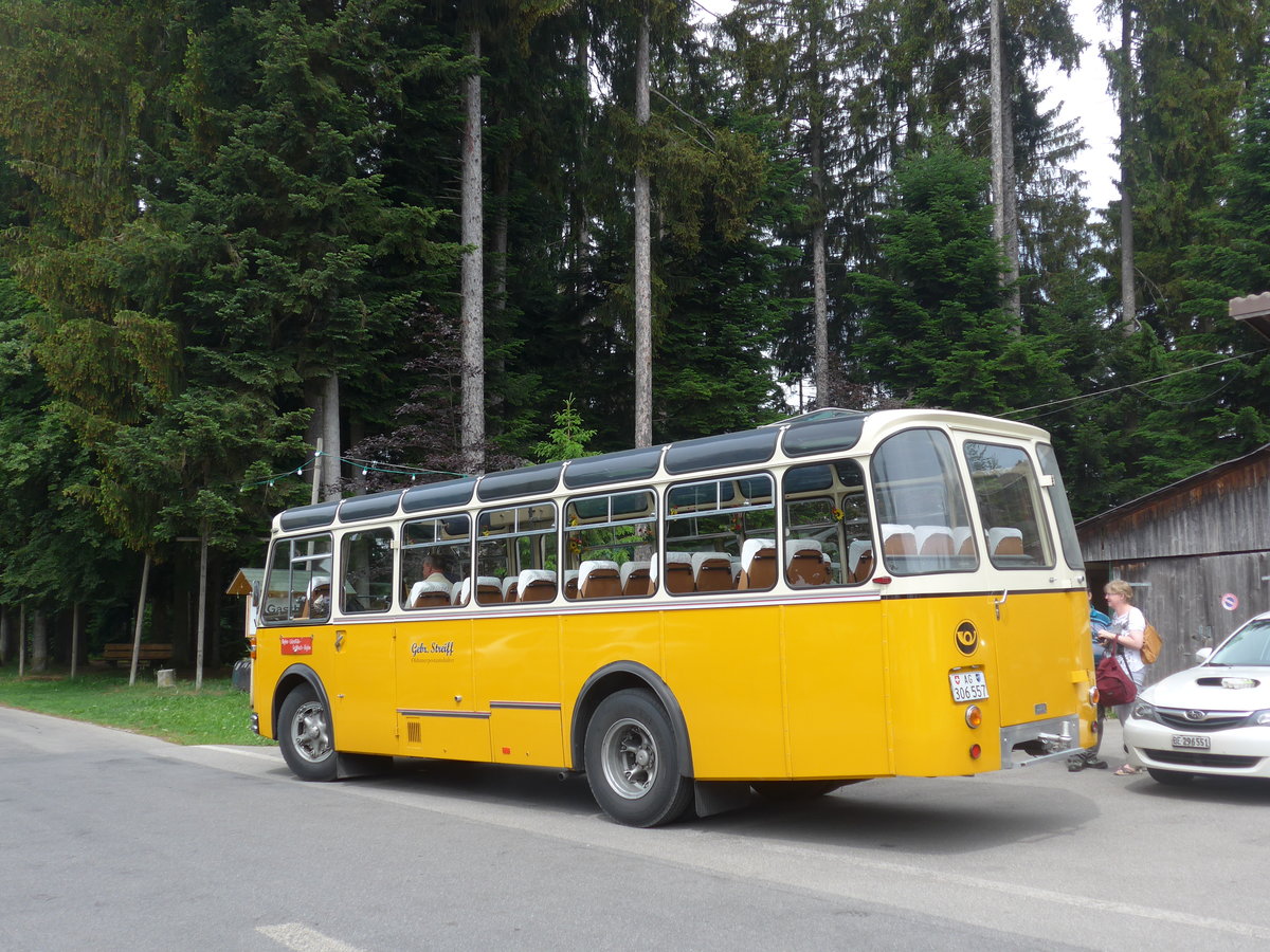 (193'687) - Streiff, Gelterkinden - AG 306'557 - Saurer/Gangloff (ex Oldie-Tours Zrisee, Wollerau; ex OTAG, Wald; ex Leibundgut, Obergoldbach; ex Krebs, Belpberg) am 3. Juni 2018 in Waldhusern, Kurhaus