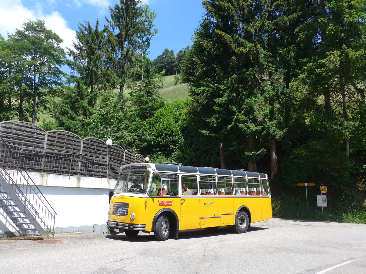 (193'705) - Streiff, Gelterkinden - AG 306'557 - Saurer/Gangloff (ex Oldie-Tours Zrisee, Wollerau; ex OTAG, Wald; ex Leibundgut, Obergoldbach; ex Krebs, Belpberg) am 3. Juni 2018 in Emmenmatt, Moosbad