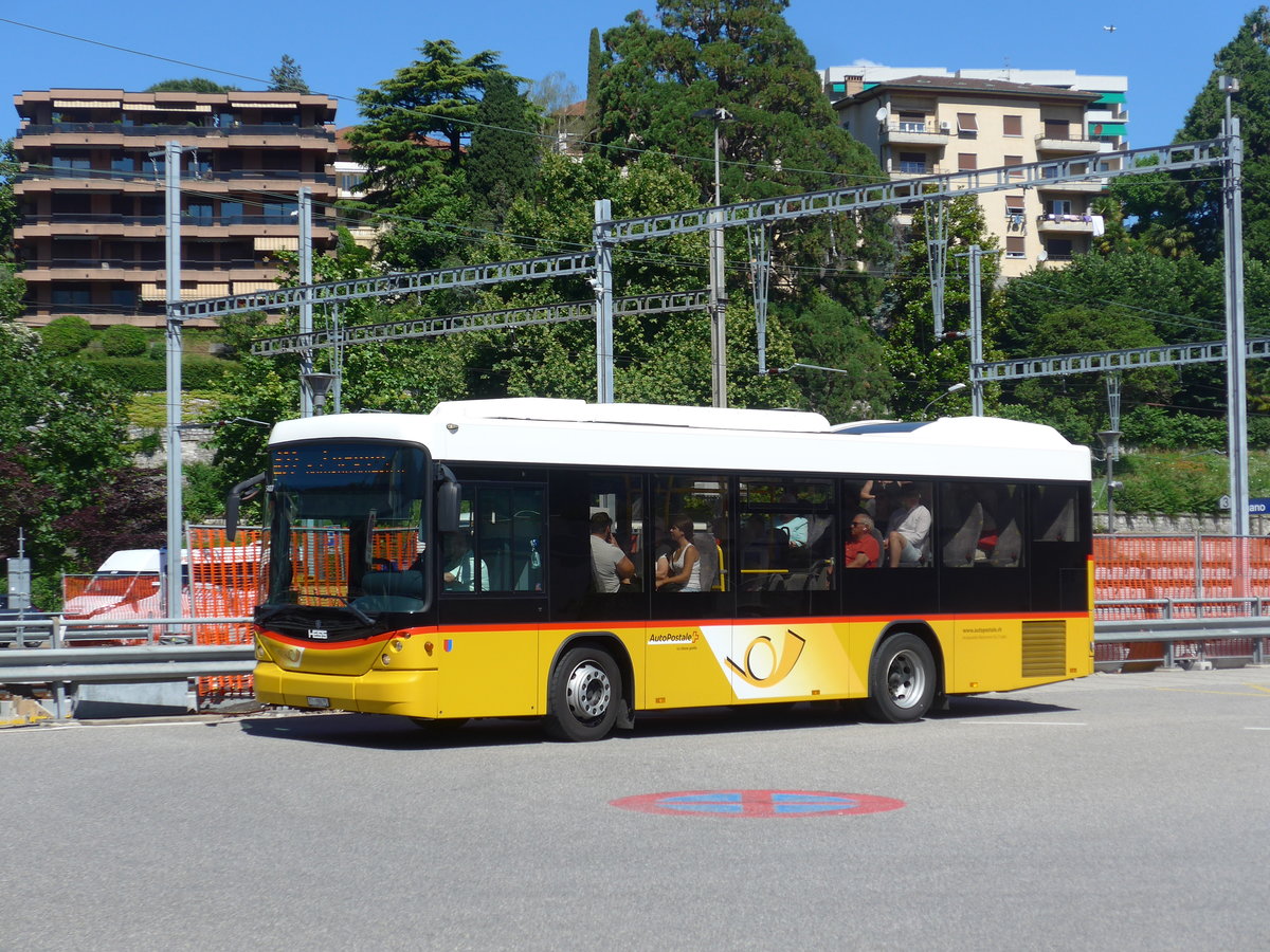 (193'800) - Autopostale, Croglio - TI 19'475 - Scania/Hess am 9. Juni 2018 beim Bahnhof Lugano