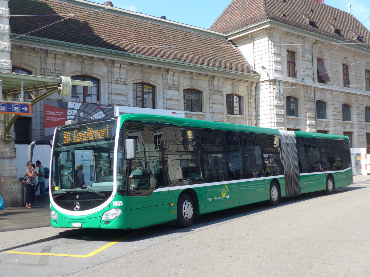 (193'899) - BVB Basel - Nr. 7055/BS 99'355 - Mercedes am 10. Juni 2018 beim Bahnhof Basel