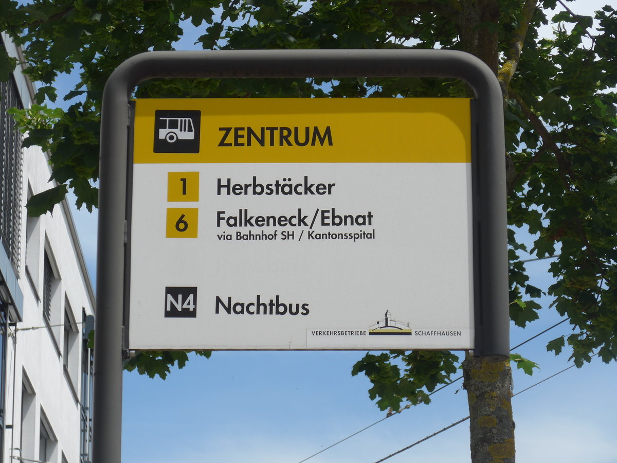 (193'952) - VBSH-Haltestelle - Neuhausen, Zentrum - am 10. Juni 2018