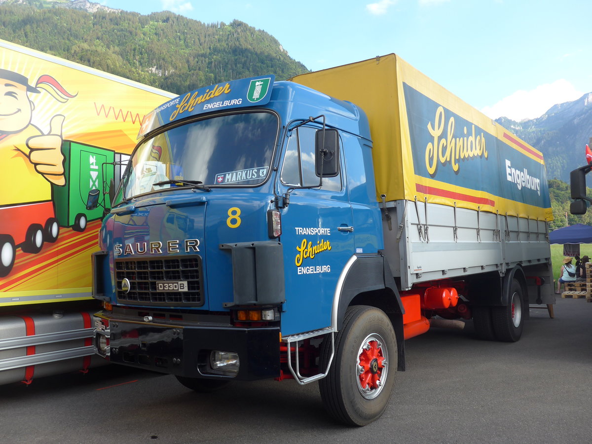 (194'303) - Schnider, Engelburg - Nr. 8 - Saurer am 23. Juni 2018 in Interlaken, Flugplatz