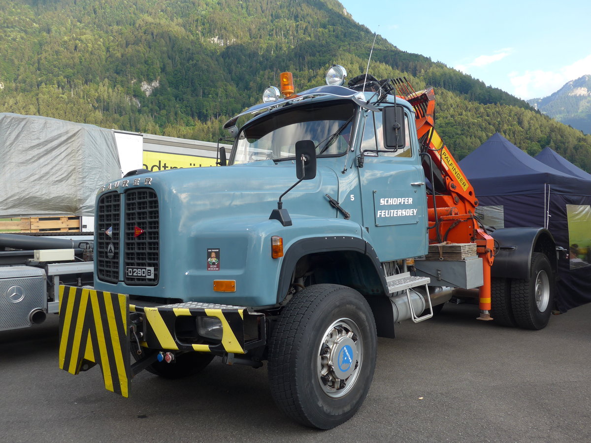 (194'305) - Schopfer, Feutersoey - Nr. 5/BE 3943 - Saurer am 23. Juni 2018 in Interlaken, Flugplatz