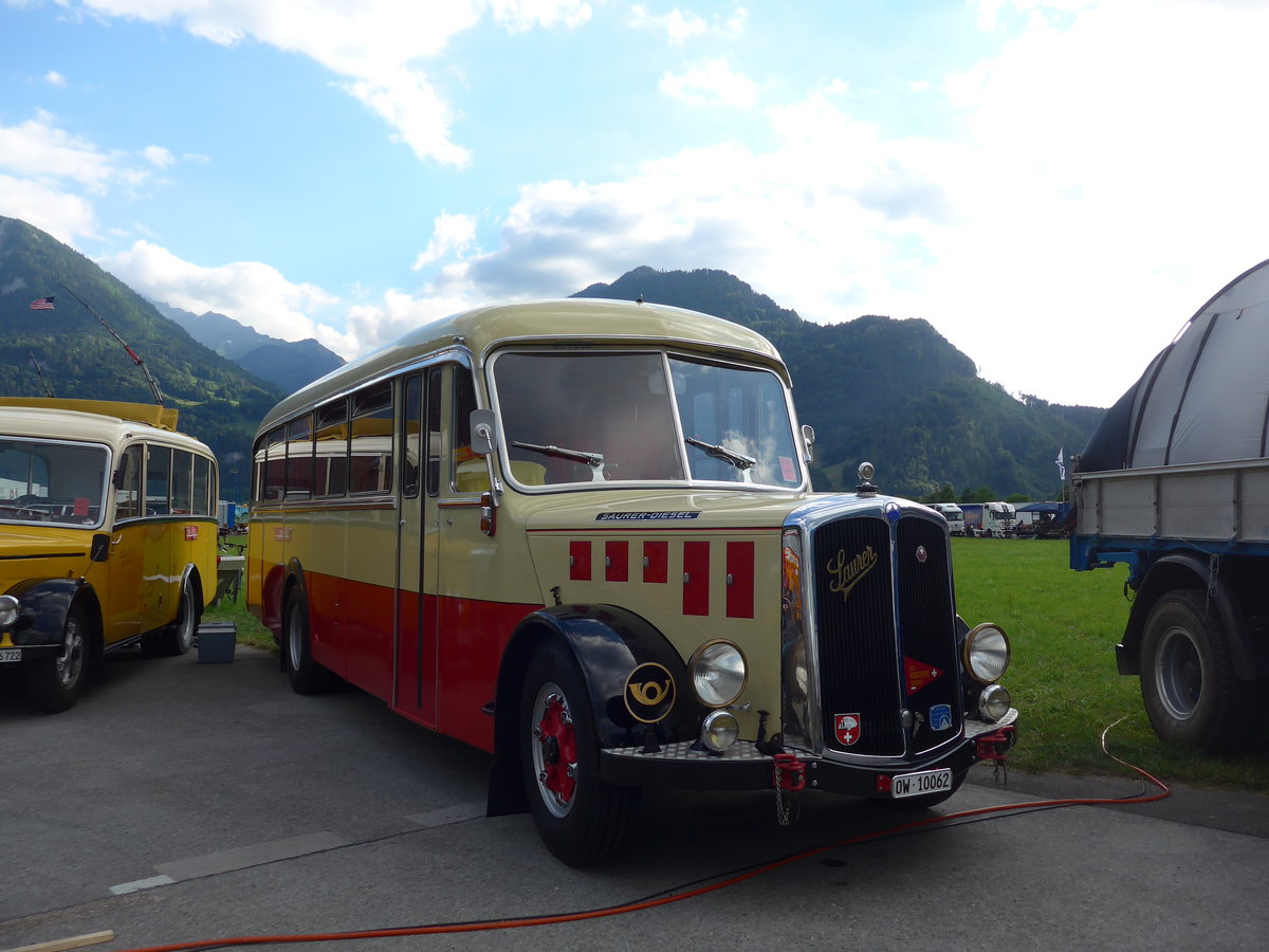 (194'311) - Imfeld, Sachseln - OW 10'062 - Saurer/Tscher (ex Ltscher, Neuheim) am 23. Juni 2018 in Interlaken, Flugplatz 