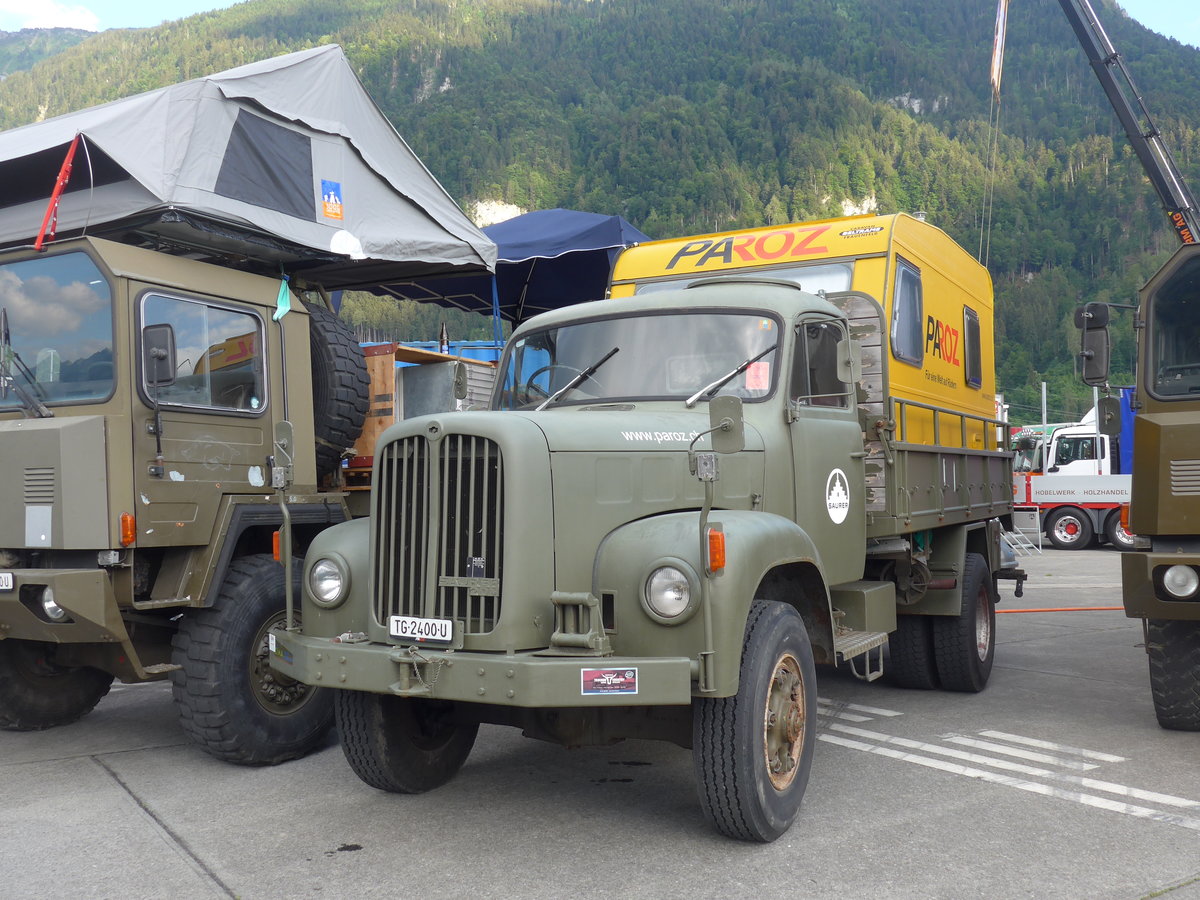 (194'318) - Paroz, Frauenfeld - TG 2400 U - Saurer am 23. Juni 2018 in Interlaken, Flugplatz